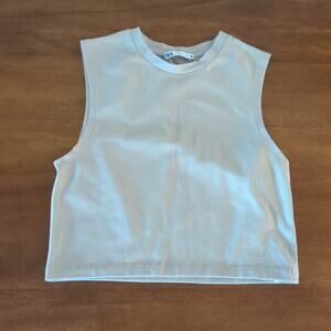 ZARA women's sleeveless high neck cropped top Tank top size Small EUC